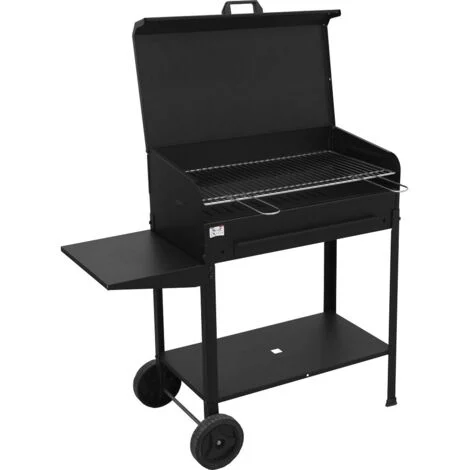 Barbecue Vanessa a carbonella con struttura in acciaio griglia regolabile e ripiani