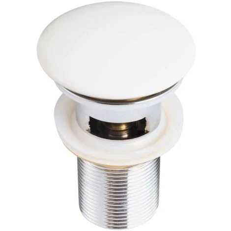 kielle - Piletta di scarico per lavabo, ClickClack, con troppopieno, bianco 30901030