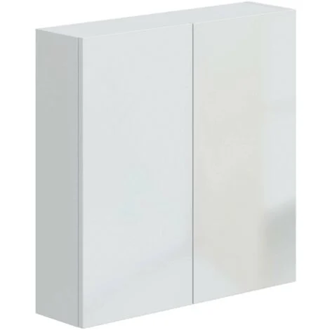 Dmora - Mobile pensile Apollosa, Armadietto sospeso, Mobiletto a muro, Armadio ausiliario multifunzione, 60x16 h60 cm, Bianco lucido