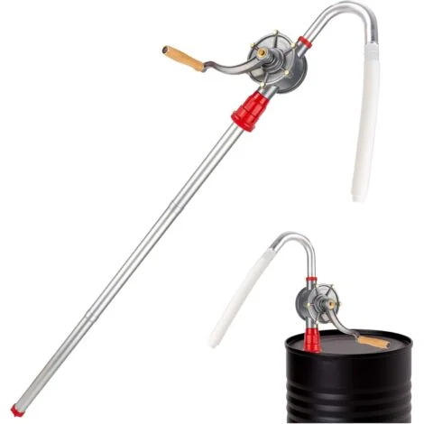 Pompa per fusti Rosvola, pompa a manovella, 29 l/min, tamburo rotante in lega di alluminio, pompa manuale per serbatoio, pompa manuale per carburante