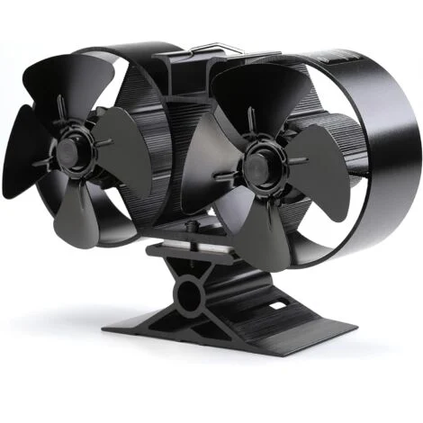 Ventilatore per stufa a legna alimentato a calore Ej.Life, ventilatore per camino a doppia estremità, ventilatore in alluminio a 8 pale