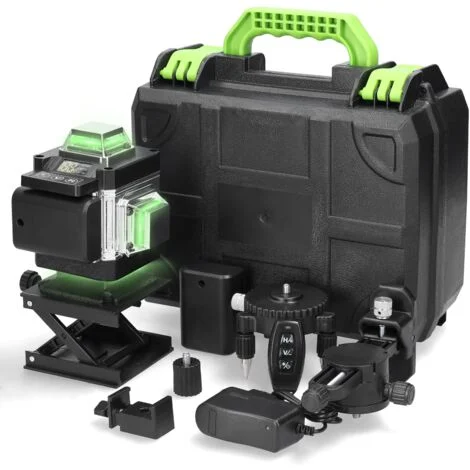 Ej.Life Livella Laser a 16 Linee, 4 Livelle Laser Autolivellanti a 360°, Livella Laser con 2 Batterie Ricaricabili da 2400 mAh, con Supporto a Parete, per Lavori di Costruzione e Decorazione d'Interni