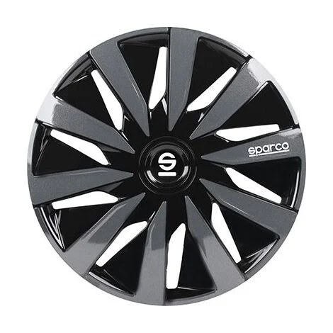 Set 4 copricerchi 15" pollici copriruota auto Lazio SPC1591BKGR nero grigio