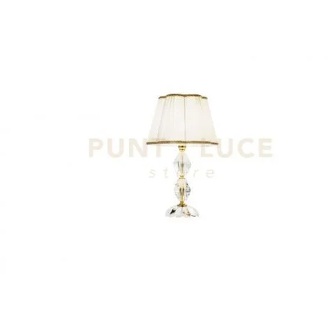 LUME/P BRIGIDA 1 LUCE ATTACCO E14 H.27+17CM IN CRISTALLO E ORO PARALUME AVORIO E ORO