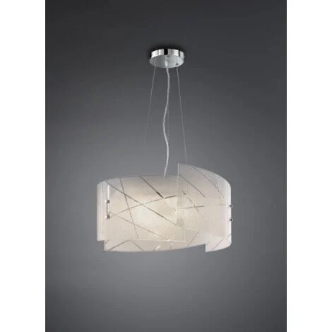 SANDRINA SOSPENSIONE 3 VETRI GRANIGLIA CON RIGHE TRASPARENTI D.50CM 3 LUCI ATTACCO E27