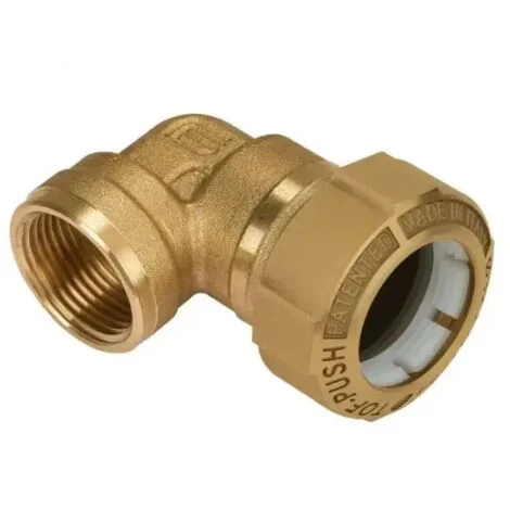 Raccordo curvo femmina in ottone per tubo in polietilene serie tof-push ø32x1" EFFEBI