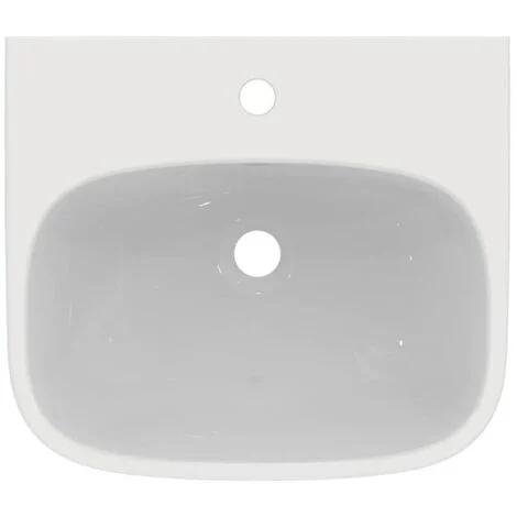 Ideal Standard I.LIFE A lavabo sospeso o da appoggio L.50 cm, monoforo, con troppopieno, colore bianco finitura lucido T451301