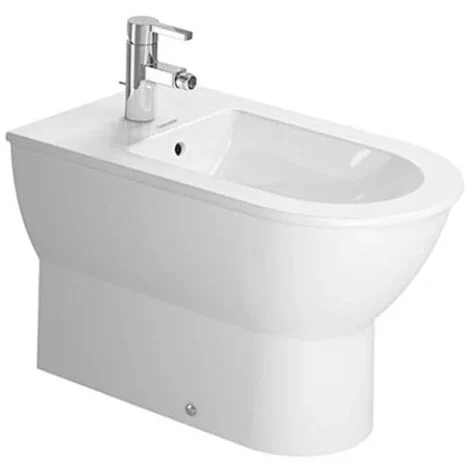 Duravit STARCK 2 bidet a pavimento monoforo, a filo parete, con troppopieno e bordo per rubinetteria, colore bianco 2255100000