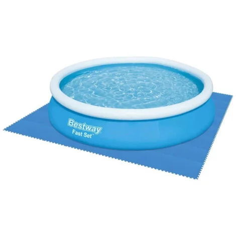 TrAdE Shop Traesio - Tappeto Piastrelle Base Sotto Piscina Componibile Protettivo Da 50x50 Cm Blu 58220 -