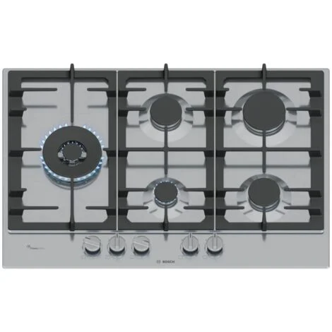 Bosch Serie 6 PCS7A5I90 Piano cottura a gas 75 cm 5 fuochi Acciaio Inox. Colore del prodotto: Acciaio inox, Posizionamento dell'apparecchio: Da incasso, Dimensione della larghezza del piano cottura...