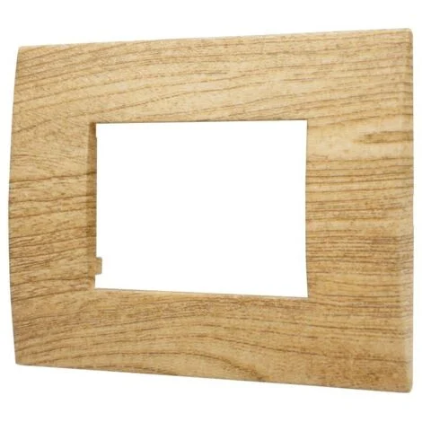 ETTROIT Placca Plastica 3P Colore Legno Scuro Serie Venus Compatibile Con Vimar Arke VA83305