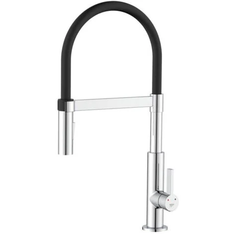 Lavello a bocca alta con doccetta idro-bric panama flessibili 3/8f da 40cm cromo - scarub1442cr
