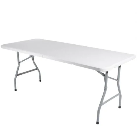 Tavolo pieghevole da catering e campeggio a valigetta con maniglia -200 x 74 cm