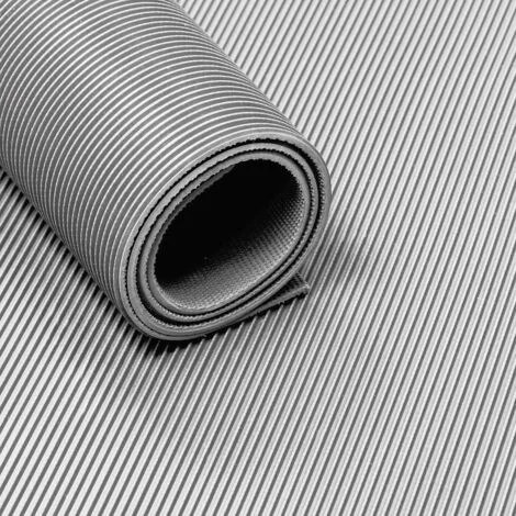 Tappetino di gomma in rotolo rigato 3 mm grigio - Larghezza 100 cm - Basso odore - Per metro lineare