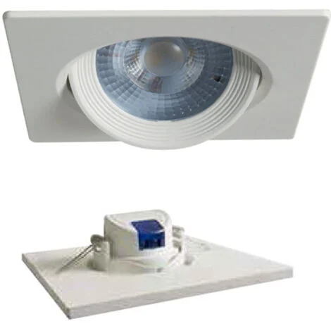Faretto LED incasso orientabile quadrato Duralamp 7W 3000K 40° bianco D307QWW