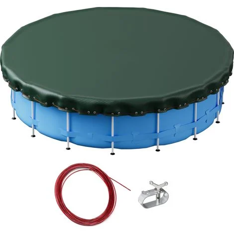 Wiltec Copertura per piscina rotonda Ø 420 cm Telo resistente ai raggi UV Adatto a estate e inverno