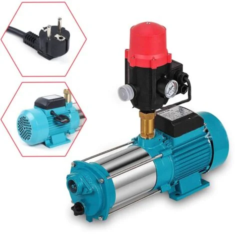 Pompa centrifuga in acciaio inox, 1300 W, 9,8 bar, pompa da giardino con interruttore a pressione, autoadescante, 4000 l/h