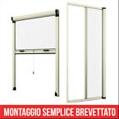 Zanzariera A Rullo Stop Inset Finitura Bianco Alluminio 120x170 Cm