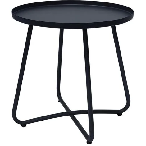 TAVOLINO DA GIARDINO ESTERNO ROTONDO ANTRACITE IN FERRO D45X48H CM RIGAMONTI