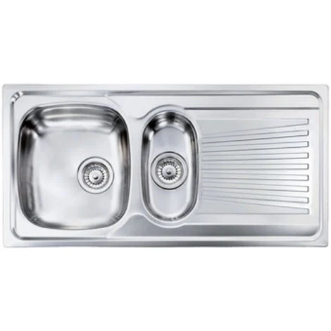 Lavello MONDIAL 100x50 2 vasche sinistre+ gocciolatoio ACCIAIO INOX