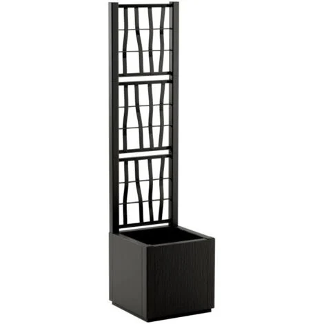 Vaso da fiore - ETHICA - Grafite - Quadrato con trellis - 38 L - STEFANPLAST