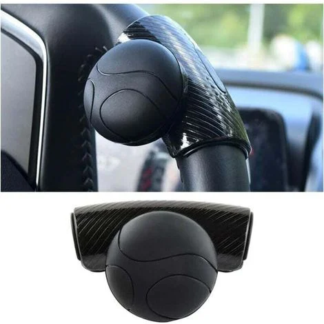 Pomello per volante (nero), girevole universale in silicone, pulsante promemoria per volante con rotazione a 360°, compatibile con tutte le auto, camion, semirimorchi e barche -Crezuo