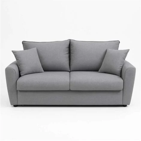 Divano Letto 3 Posti in Tessuto Grigio 198x103x100 cm - Puglia Domo Mea