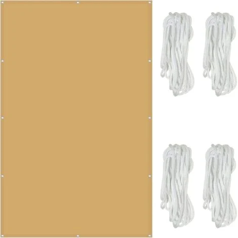Vela ombreggiante impermeabile rettangolare 2 x 3 m, protezione UV al 98%, tela ombreggiante, con corde da 1,5 m per esterni, giardino e patio, crema