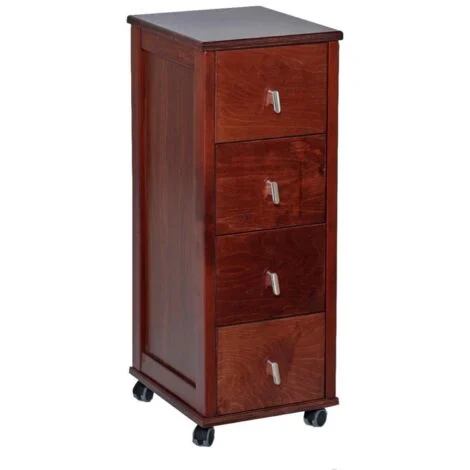 Carrello cassettiera POKERINO in legno a 4 cassetti NOCE