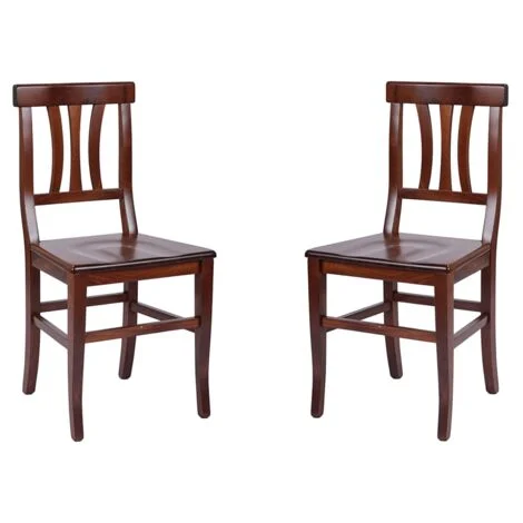 Sedia in legno da cucina LAURA con seduta massello Noce SET da 2