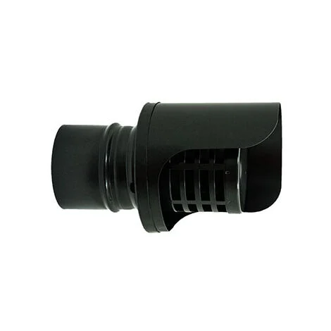 Cappello terminale scarico fumi a parete inox NERO DN 80 mm con parapioggia.