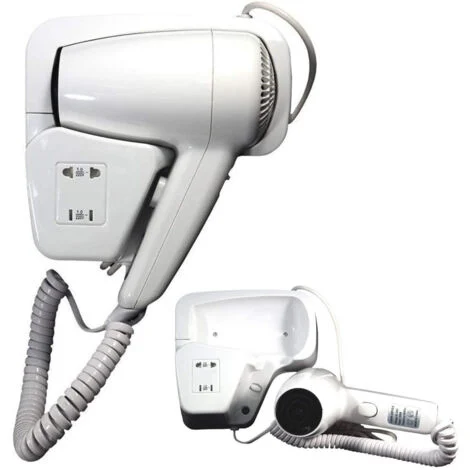 TrAdE Shop Traesio - Asciugacapelli Phon Da Parete A Muro Albergo Hotel Per Bagno Alberghi Spogliatoi -