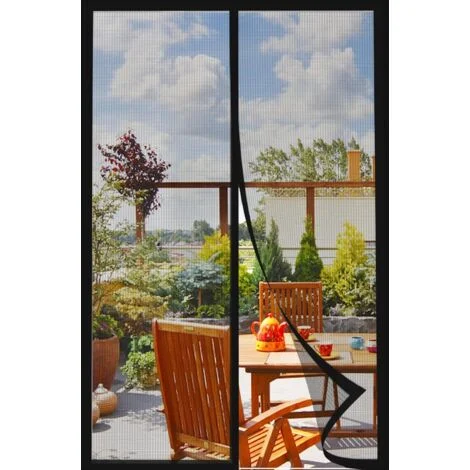 Zanzariera magnetica per porte, 120x220cm, tenda anti-insetti, zanzariera magnetica scorrevole per finestre a bovindo, tende magnetiche per finestre senza forare, nero