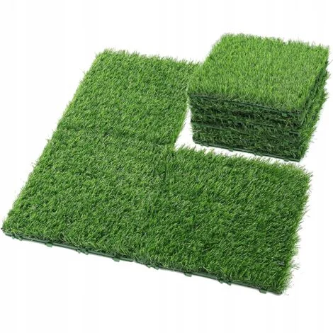 Erba sintetica per balcone, terrazza, giardino, decorativa, bella, 30 x 30 cm