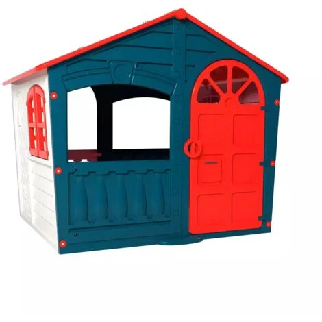 Casetta per Bambini in Plastica con Porta e Finestre Apribili Verde