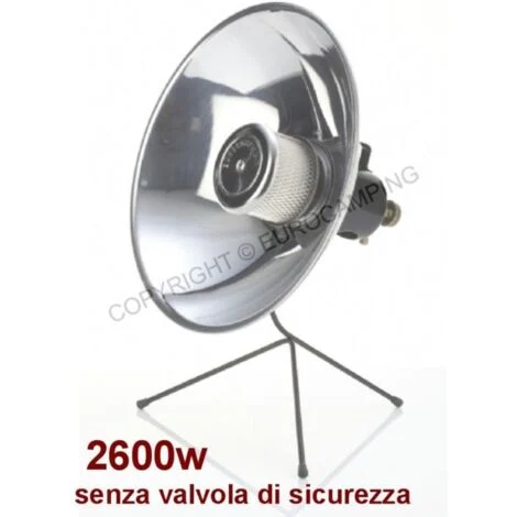 STUFA A GAS PARABOLA EUROCAMPING SENZA VALVOLA DI SICUREZZA