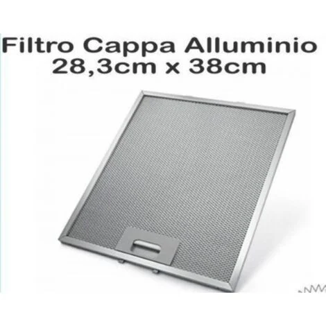 FILTRO CAPPA ALLUMINIO ELICA MISURE 28,3 cm x 38 cm Metallico GF03QB