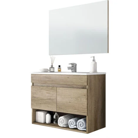 MOBILE BAGNO SOSPESO COTTON/CLINT (DA MONTARE) cm 64 x 80 x 45 Nordik DH
