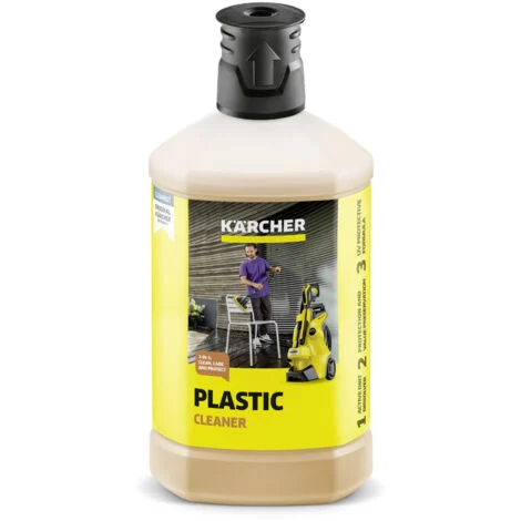 KARCHER Detergente per superfici plastiche 3 in 1 - Tappo adatto al sistema Plug n'Clean RM 613 - Dimensioni della confezione: 1 l - Confezione da: 6 Pezzo(i) - Peso: 1 kg