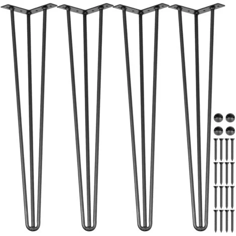 Mophorn Hairpin tavolo gambe 28 pollici nero Set di 4 gambe scrivania 220lbs capacita in acciaio al carbonio fai da te gambe mobili