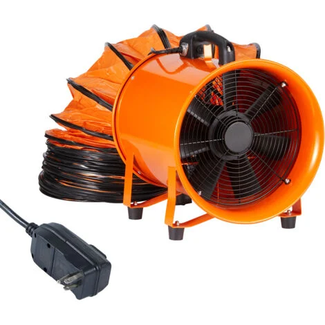 Mophorn Ventilatore portatile per impieghi gravosi da 254 mm con tubo flessibile da 10 m, potente soffiatore di scarico da officina da 300 W, 1720 CFM, soffiatore industriale per la rimozione di