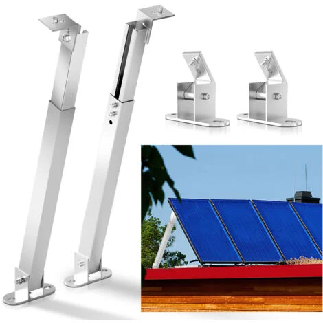 SWANEW Supporto per pannello solare fotovoltaico 15-30°Supporto per montaggio a terra regolabile Supporto per pannello solare
