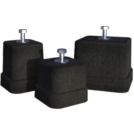 Piedino antivibrante per climatizzatori da pavimento in gomma sbr vulcanizzata 100×100×80 mm portata 200 kg tecnosystemi spk scd500271