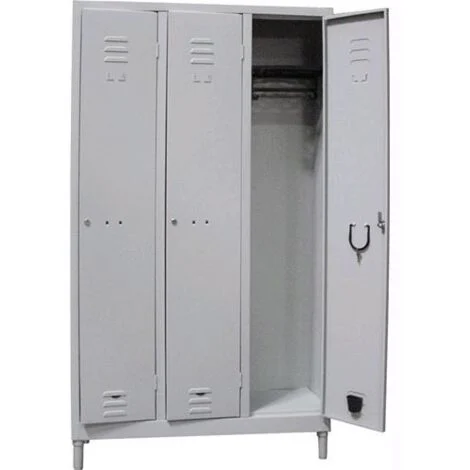 ARMADIO METALLO SPOGLIATOIO 3 POSTI L100 P35 H180CM (184A MONT)
