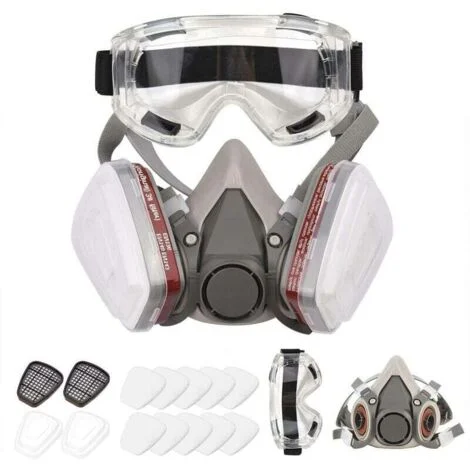 Maschera antigas riutilizzabile a mezza maschera 6200, respiratori di protezione respiratoria con occhiali per verniciatura, saldatura a vapore organico, lucidatura, lavorazione del legno e altro