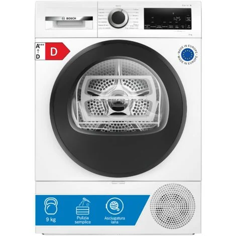 Asciugatrice Bosch Serie 6 WQG24201IT Libera installazione 9kg classe D Bianco