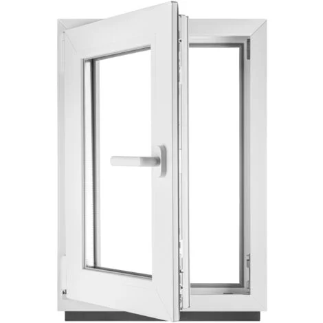 BauPlaza - Finestra Serramenti in pvc bianco - vetro camera Larghezza x Altezza 40 x 80 cm apertura sinistra 400 x 800 mm funzione girevole