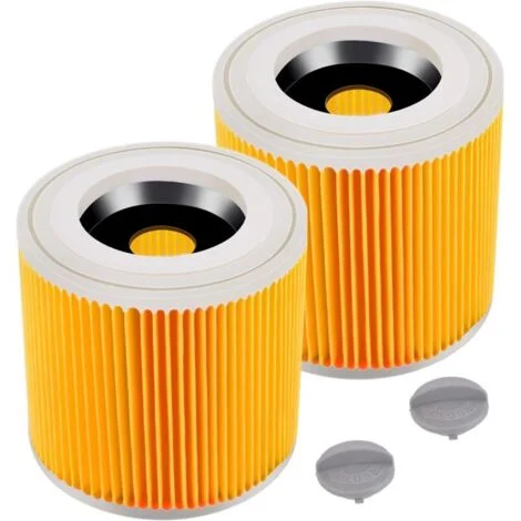 Confezione da 2 filtri a cartuccia per Kärcher WD3 Premium, WD2, WD3, WD3P, MV2, MV3 - Filtro WD3 - Filtro di ricambio per aspirapolvere Kärcher 6.414-552.0/64145520