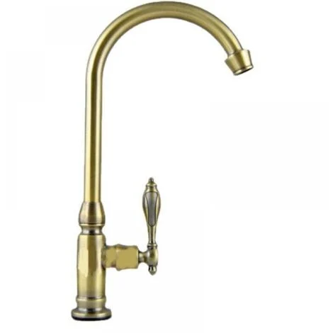 Rubinetto da cucina con maniglia singola in ottone spazzolato, rubinetto girevole per acqua fredda, rubinetto estraibile per lavello per bagno e lavabo, bronzo antico.