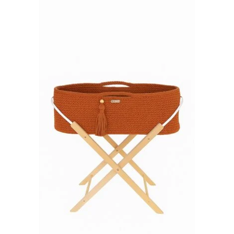 Cesta di Mosè BOHO fatta a mano con supporto - terracotta